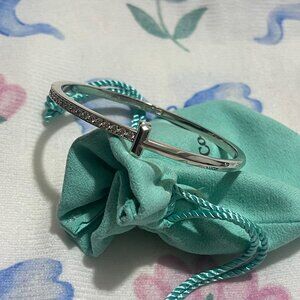 Tiffany & Co T1 Hinged Bangle 18k White Gold